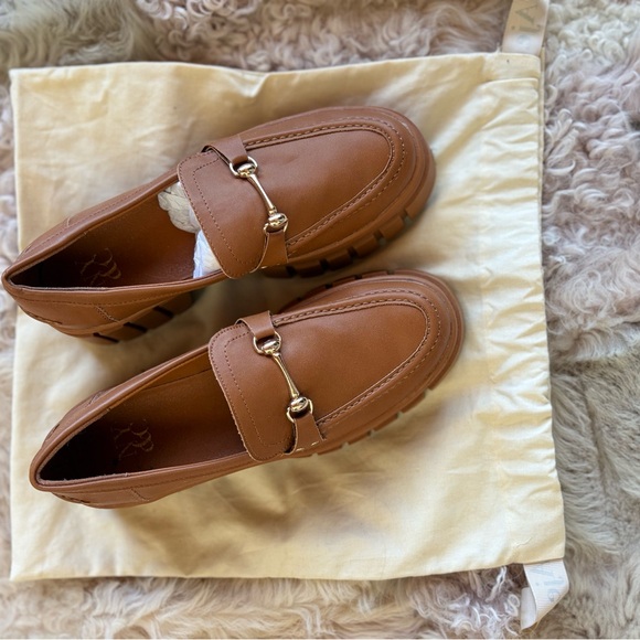 New York & Company Tan Loafers with Gold Accent - Picture 3 of 5
